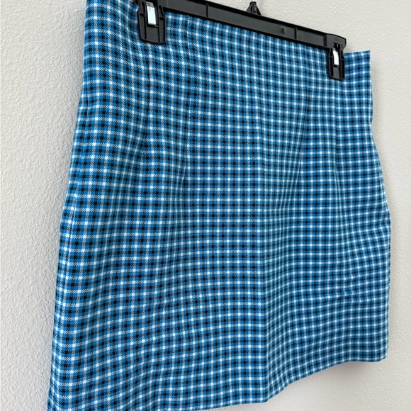 Zara Blue Plaid A-Line Skirt - Picture 2 of 6